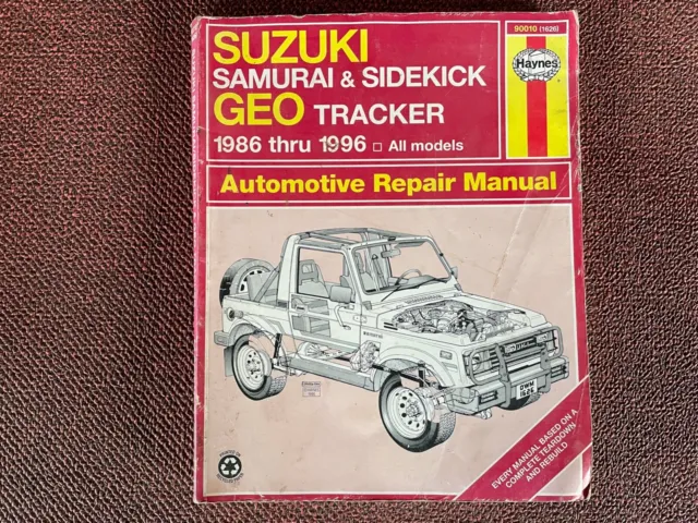 1986 - 1996 Suzuki Shop Manual  Samurai Sidekick Geo Tracker  4WD Repair