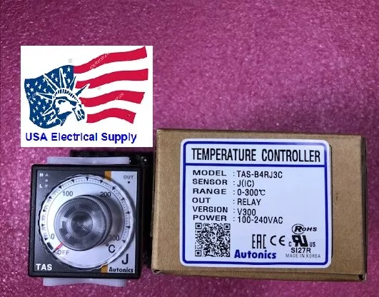 TAS-B4RJ3C Autonics Temperature Controller  Relay 0-300C With Socket Base