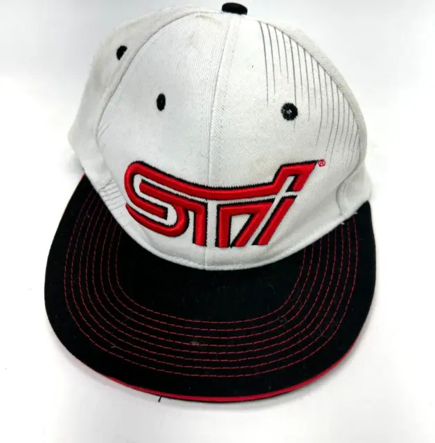 Official SUBARU STI Rally Racing Snapback Hat White Adjustable