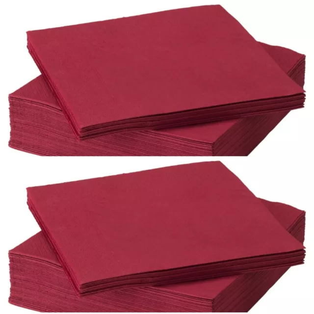 2× Ikea Fantastisk Red Paper Napkin Tissue 50 Napkins 40x40cm 3 Ply