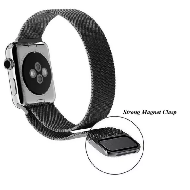 Correa Pulsera Brazalete Metalico Apple Watch Series 4 44MM Negro 2