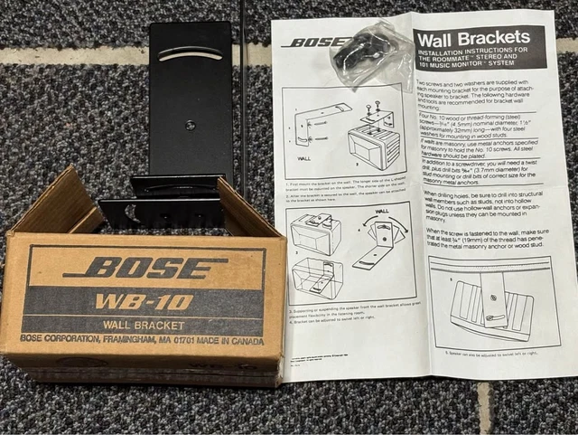 NEW BOSE WB-3 WALL MOUNT BRACKET FOR 201 301 SPEAKERS