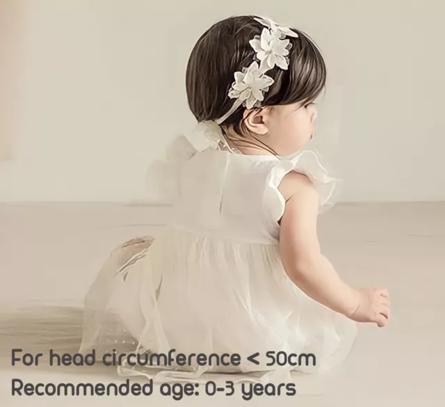 Baby girl lace flower headband newborn infant hair band turban photography acces 2