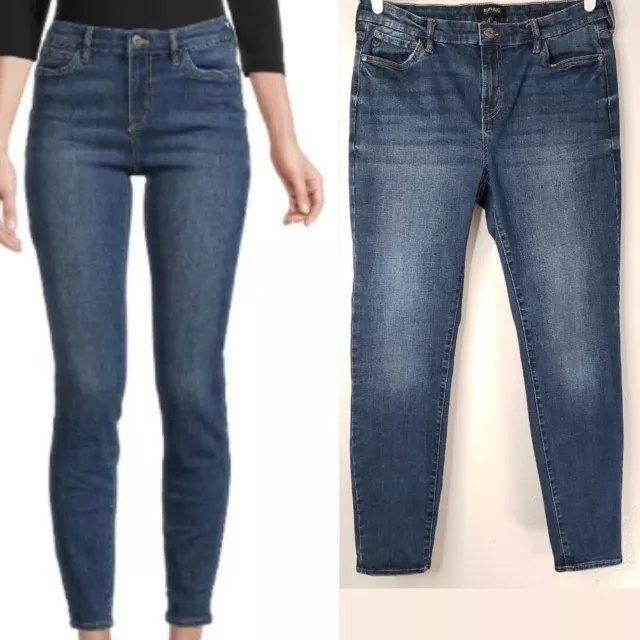 Buffalo David Bitton Skinny Jeans Size 31 Mid Rise Medium Blue Wash Denim Jean