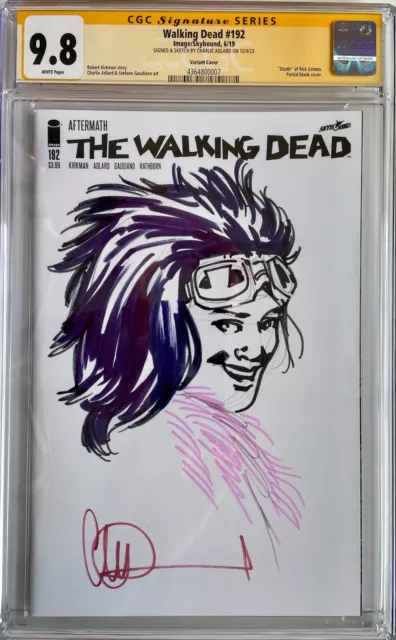 The Walking Dead #192 Blank Cover w/Princess Sketch by Charlie Adlard CGC 9.8