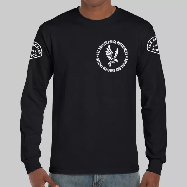 LOS ANGELES POLICE LAPD SWAT S.W.A.T. Logo Long Sleeve Black T-shirt ...