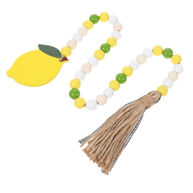 Dekorative Quaste Holzperlen Zitrone Design Perlen String Decor Home