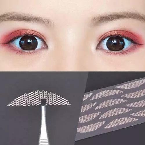 5Pcs Adhesive Invisible Lace Double Eyelid Tape Lifting Strip Sticker Mesh Tape