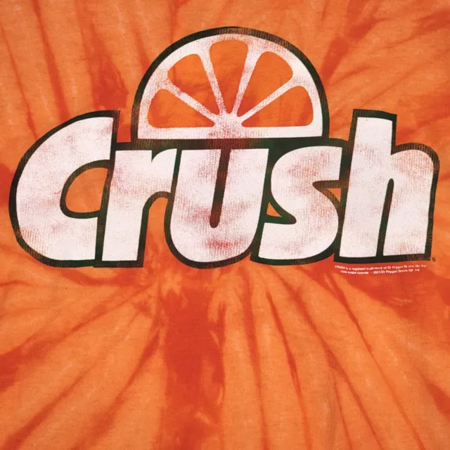 CRUSH TIE DYE Mens T Shirt ORANGE LOGO SHORT SLEEVE XL SODA POP LICENSED NWT