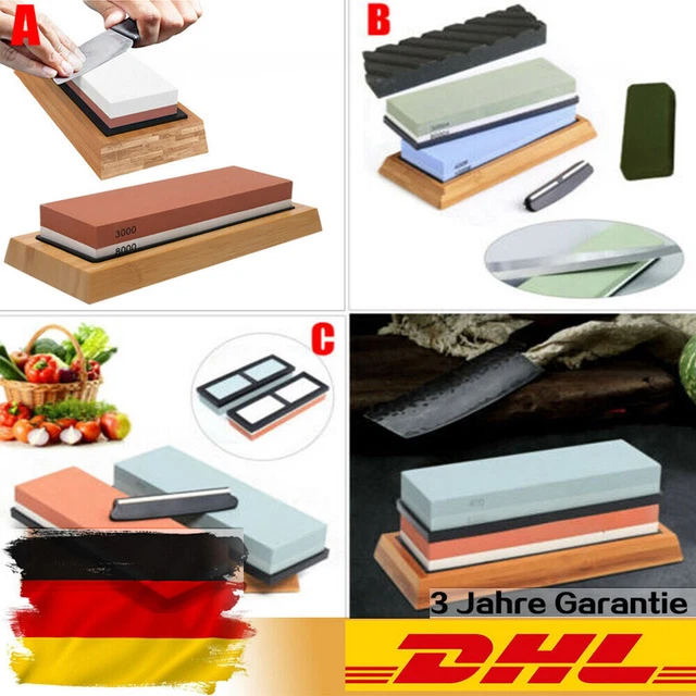 Doppelseitiger Abziehstein Schleifstein Wetzstein Set 400/1000 3000/8000 Grit