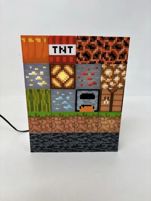 MINECRAFT BLOCK BUILDING Light Stackable Paladone Gaming Night Desk ...