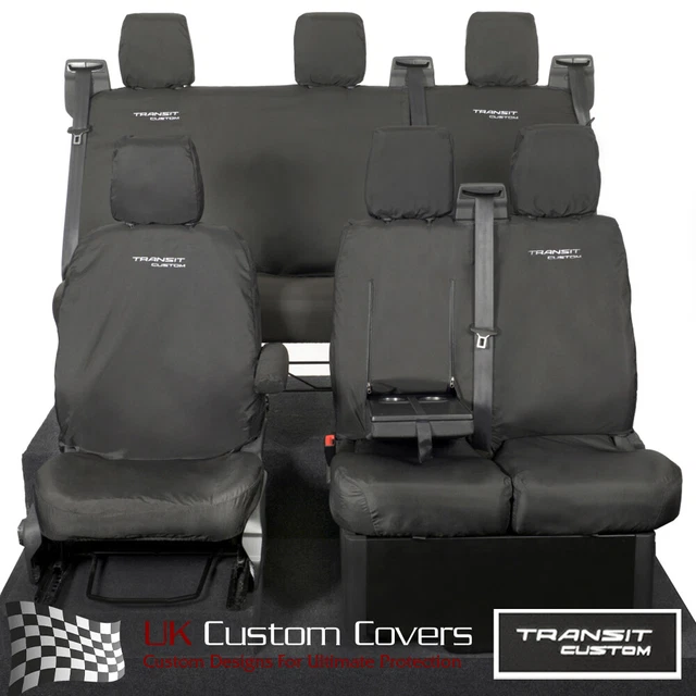 FORD TRANSIT CUSTOM Crew Cab 2023+ Front And Rear Seat Covers & Logo