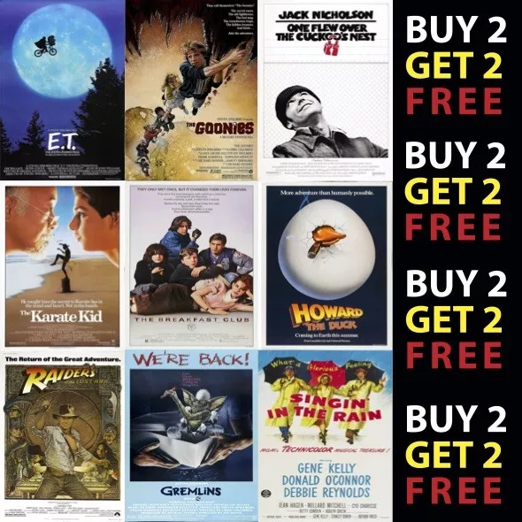 Classic Movie Film Posters Poster Prints A4 - A3 Prints 300gsm Paper/Card