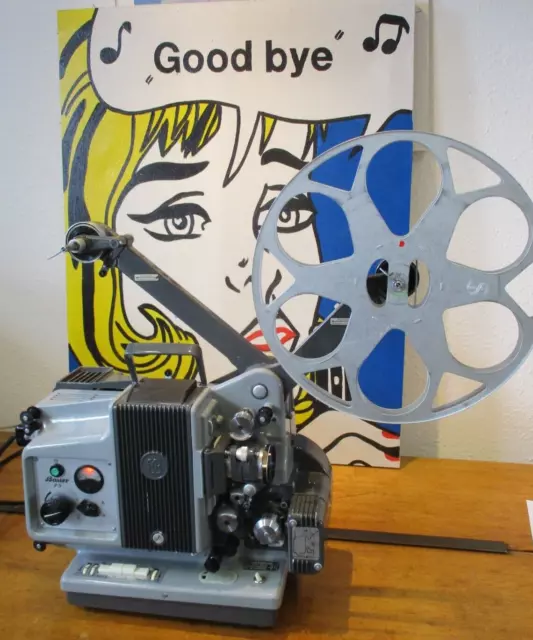 Bauer P5, proyector de película 16 mm, con maleta y bobina vacía, diseño icónico