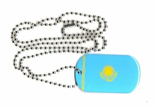 Dog Tag Kasachstan Erkennungsmarke 30 x 50 mm Fahne Flagge
