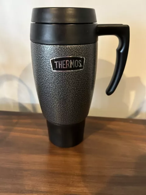 THERMOS 20oz Insulated Travel Mug Tumbler Handle Hot/Cold Black Granite