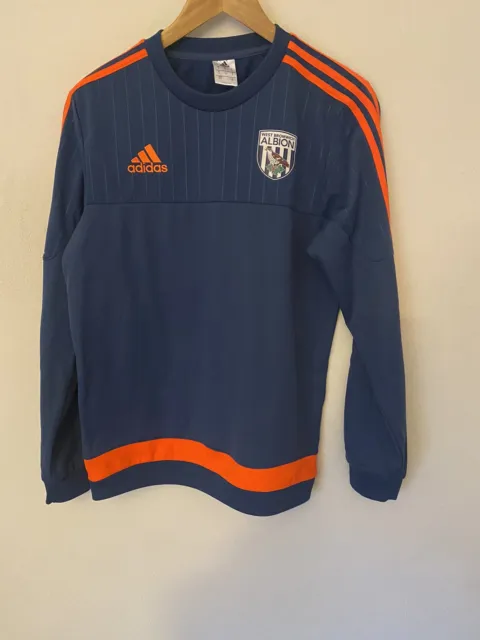 West Bromwich Albion adidas football sweatshirt jumper size UK S blue