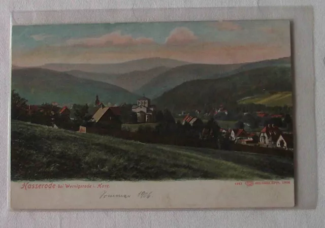 AK Postkarte Harz, Hasserode bei Wernigerode, Ortsblick, ungel., beschrieb. 1906