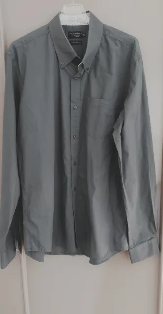 Camicia maniche lunghe da uomo cotton&slk in cotone taglia XXXL colore grigio...