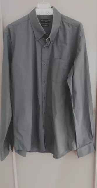 Camicia maniche lunghe da uomo cotton&slk in cotone taglia XXXL colore grigio...