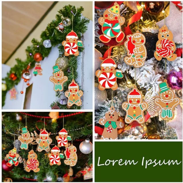 12er Set Lebkuchen Mann hängende Anhänger festliche Weihnachtsbaum Ornamente