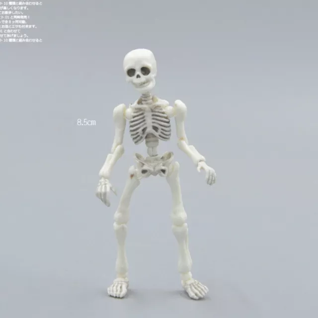 Mini figura de acción esqueleto casa miniaturas escala 1:12 pulgadas decoración 3