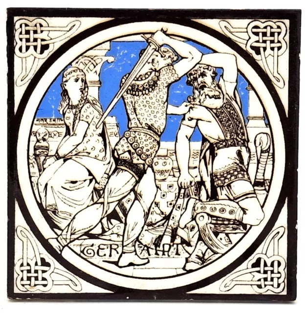 Minton Fireplace Tile Tennysons Idylls of The King Geraint C1876