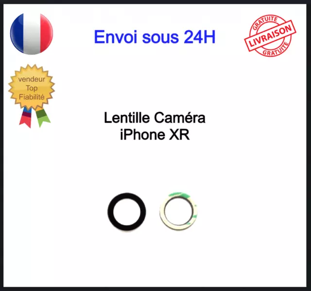Lentille Caméra Arrière Vitre Camera Lens Iphone XR avec Adhésif