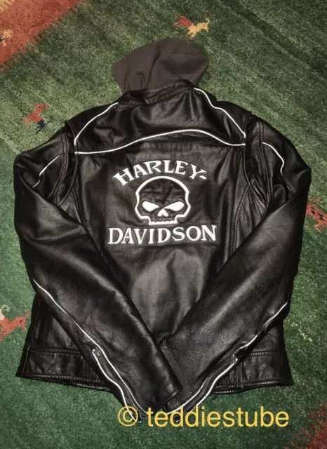 Coole Harley Davidson Willie G. SKULL 3in1 Lederjacke Leather Jacket  Gr. L / XL