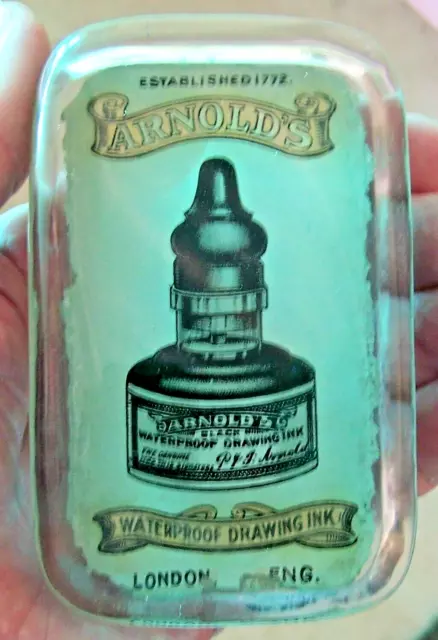 Glass Paper Weight – Arnold’s Waterproof Drawing Ink