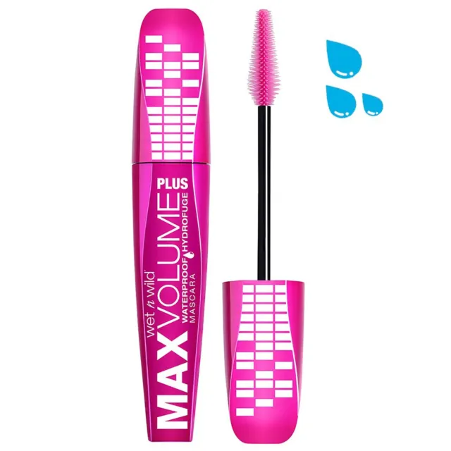 Wet N Wild Max Volume Plus Waterproof Mascara - Waterproof Mascara - Amp'd Bl...