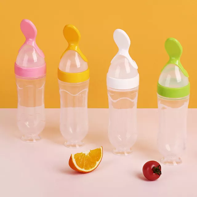 Biberon con Cuchara para Leche, Cuchara Dispensadora Bebe de Silicona