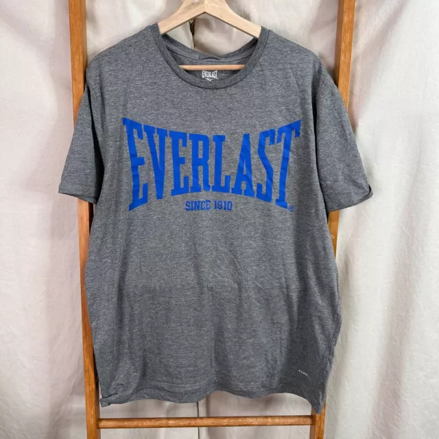 Everlast Shirt Mens Extra Large Logo Graphic Grey Sportswear Short Sleeve