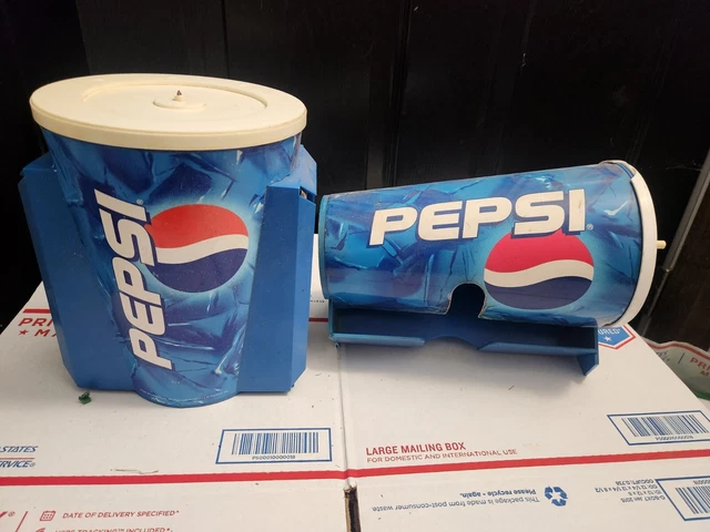 Vintage MOVIE THEATER Pepsi Straw And Napkin Dispenser Advertising Soda Cup Rare
