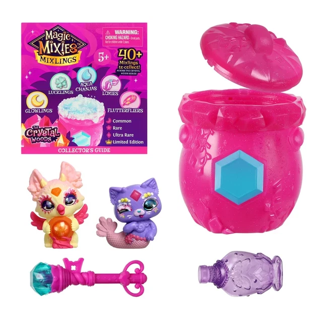 Magic Mixies Mixlings Fizz & Reveal 2 Pack Pink Cauldron, 40+ to Collect, Ages 5