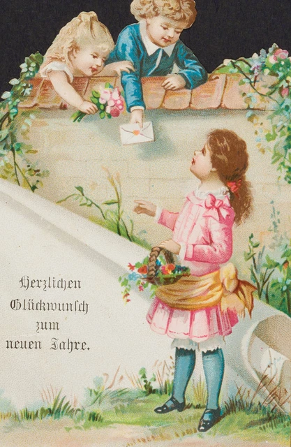 Aquarelle Originale Biedermeier – Fruits Et Papillons – 28,5x39,9cm, 19ème