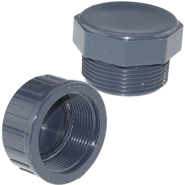 Produktbild von PVC Gewindekappe G1 1/2 – Rohrverschlusskappe Für Küchenspüle, Abflussrohr, 50mm, Weiß, Weibliches Gewinde