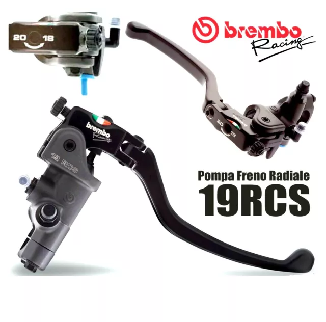 Pompes Frein Avant Radial Rcs Pr 19X18-20 19RCS Brembo Racing + Switch Universel