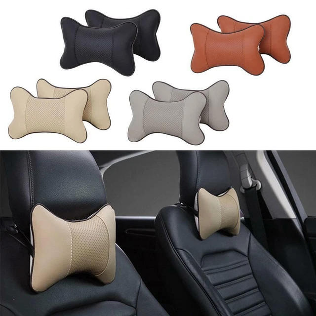 1Pcs Universal PU Leather Car Headrest Neck Pillow Comfortable Pillow B0I6