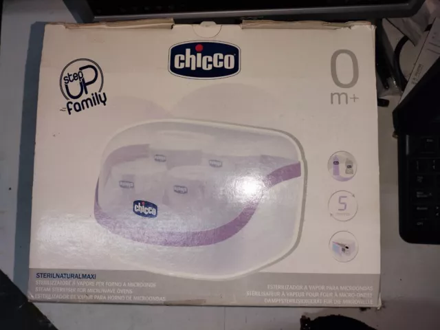 NUOVA Chicco sterilnaturalmaxi  sterilizzatore A Vapore Microonde Forno Stepup