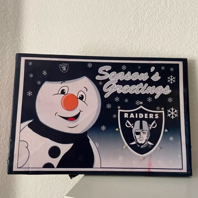 Vintage Forever Collectibles Raiders NFL Football Seasons Greeting Light Up Sign