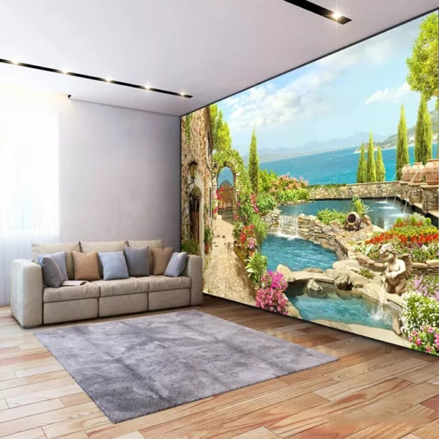 Papier Peint 3D Paysage Nature Mer    Revetement Mural Haute Qualite 4 Finitions