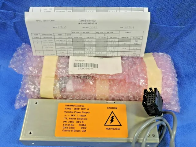 NEW Thermo Finnigan 8kV 100µA Variable Power Supply LCQ Spectrometer 97000-98041