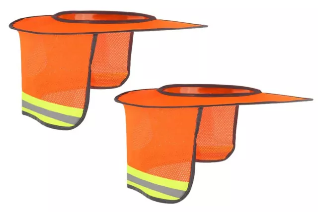 2 Pack Hard Hat Sunshield  Upgrade Full Brim Neck Sunshade / Orange