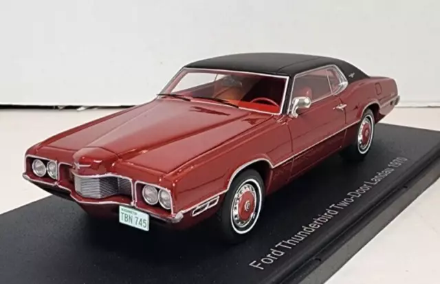 Neo Scale Models 1:43 1970 Ford Thunderbird Landau Candyapple Red/Black Top RARE