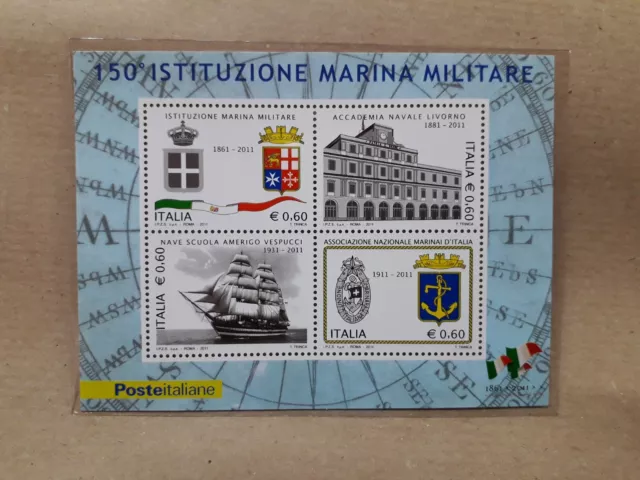 2011 Italia Foglietto 150 ° Istituzione Marina Militare Nuovo