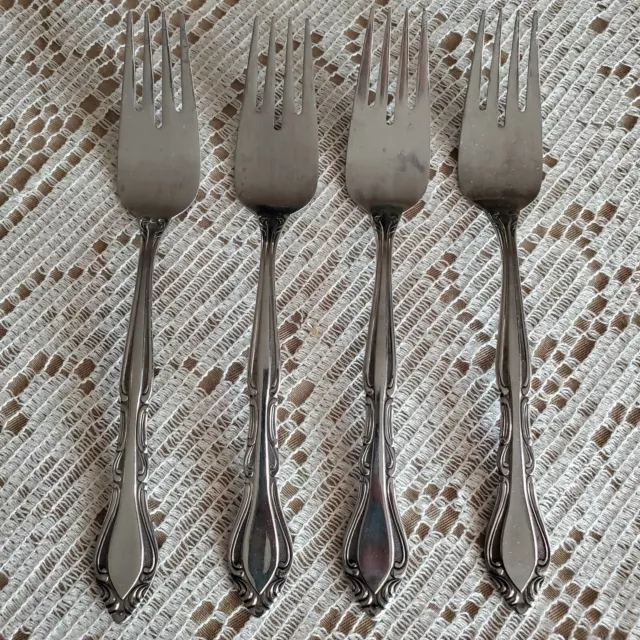 Vintage Rogers Korea Auberge Stanley Roberts Stainless Flatware Set of 4 Forks