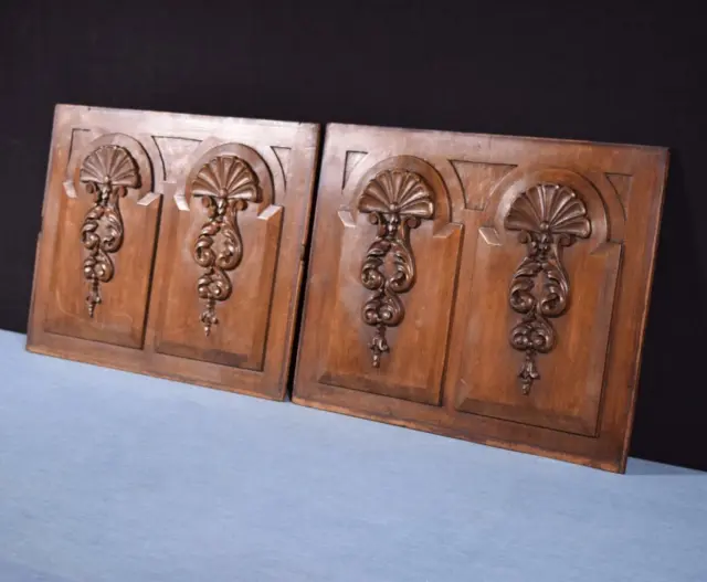 *Pair of Vintage French Carved Architectural Panels/Trim in Solid Wood 3