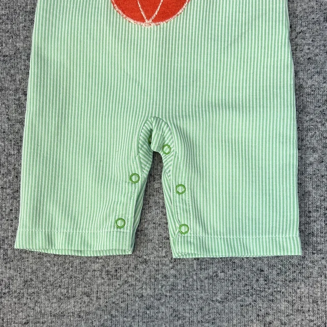 Vtg 70s 80s Baby Boy Clothes 3 Months Carters Romper Green Stripe Baseball 3