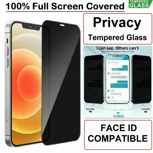 5D Privacy Tempered Glass Screen Protector For iPhone 15 14 13 12 11 Pro Max